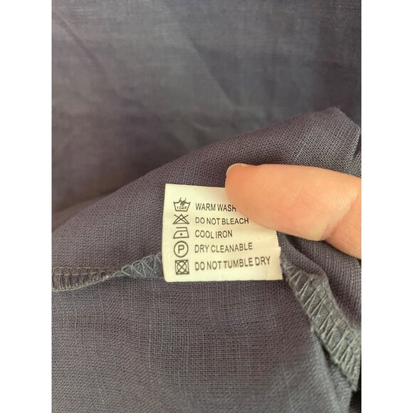 NWT - VLD Blue Linen-Cotton Pom-Pom Lightweight Summer Sheath Dress Size S - Picture 9 of 9